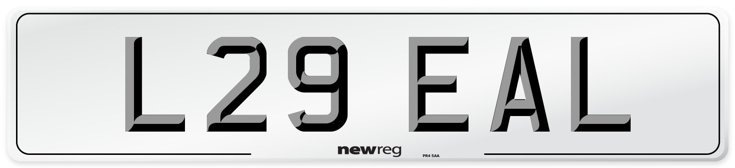 L29 EAL Number Plate from New Reg